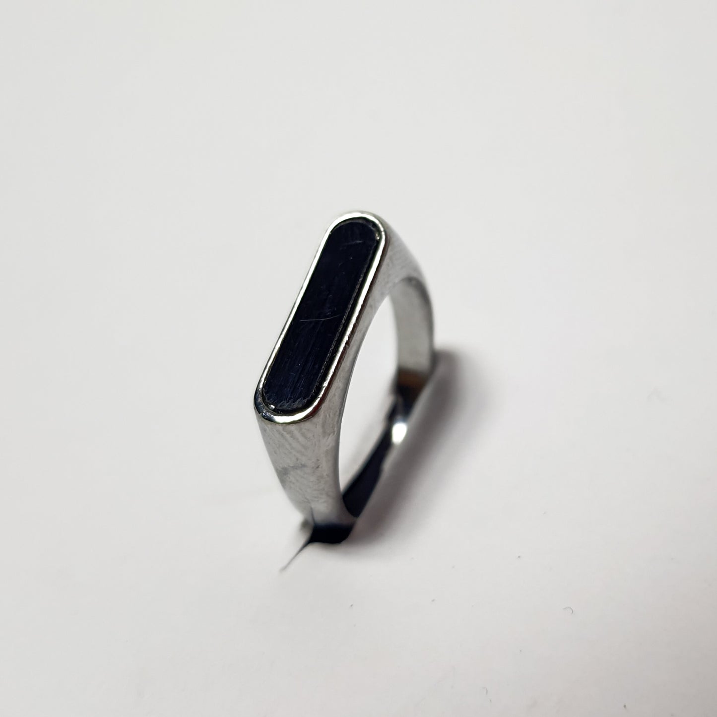 Onyx-Style Steel Ring